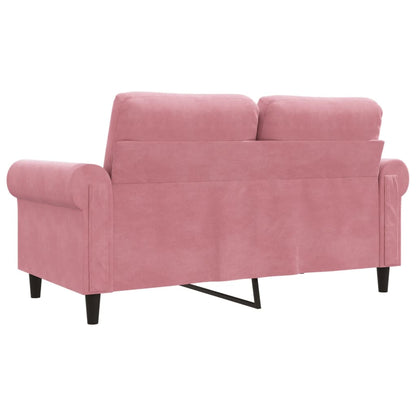 Sofá de 2 lugares veludo 120 cm rosa