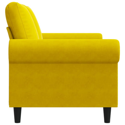 Sofá de 2 lugares veludo 120 cm amarelo