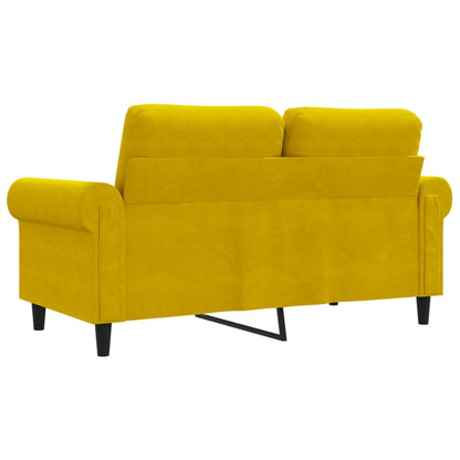 Sofá de 2 lugares veludo 120 cm amarelo