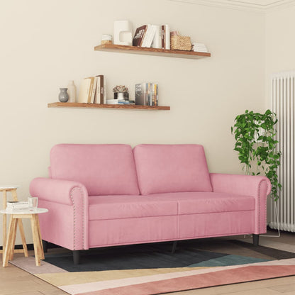 Sofá de 2 lugares veludo 140 cm rosa