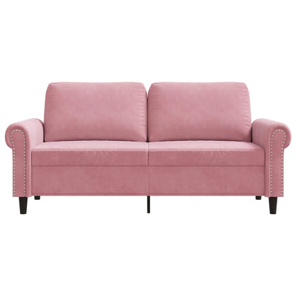 Sofá de 2 lugares veludo 140 cm rosa
