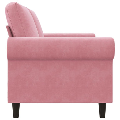 Sofá de 2 lugares veludo 140 cm rosa