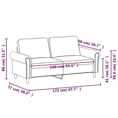 Sofá de 2 lugares veludo 140 cm rosa