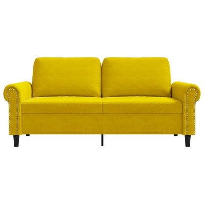 Sofá de 2 lugares veludo 140 cm amarelo
