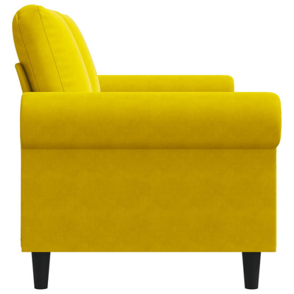 Sofá de 2 lugares veludo 140 cm amarelo