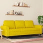 Sofá de 3 lugares 180 cm veludo amarelo