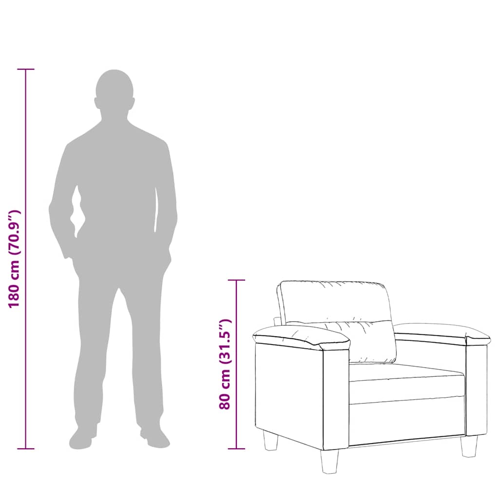 Poltrona tecido de microfibra cinzento-acastanhado