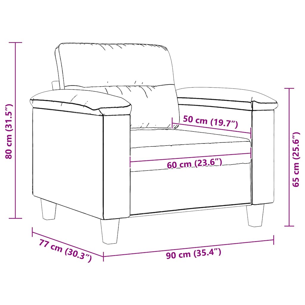 Poltrona tecido de microfibra cinzento-claro