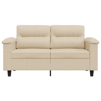 Sofá de 2 lugares 120 cm tecido de microfibra cor creme