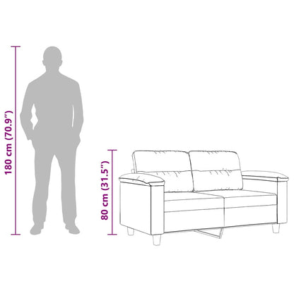 Sofá de 2 lugares 120 cm tecido de microfibra cor creme