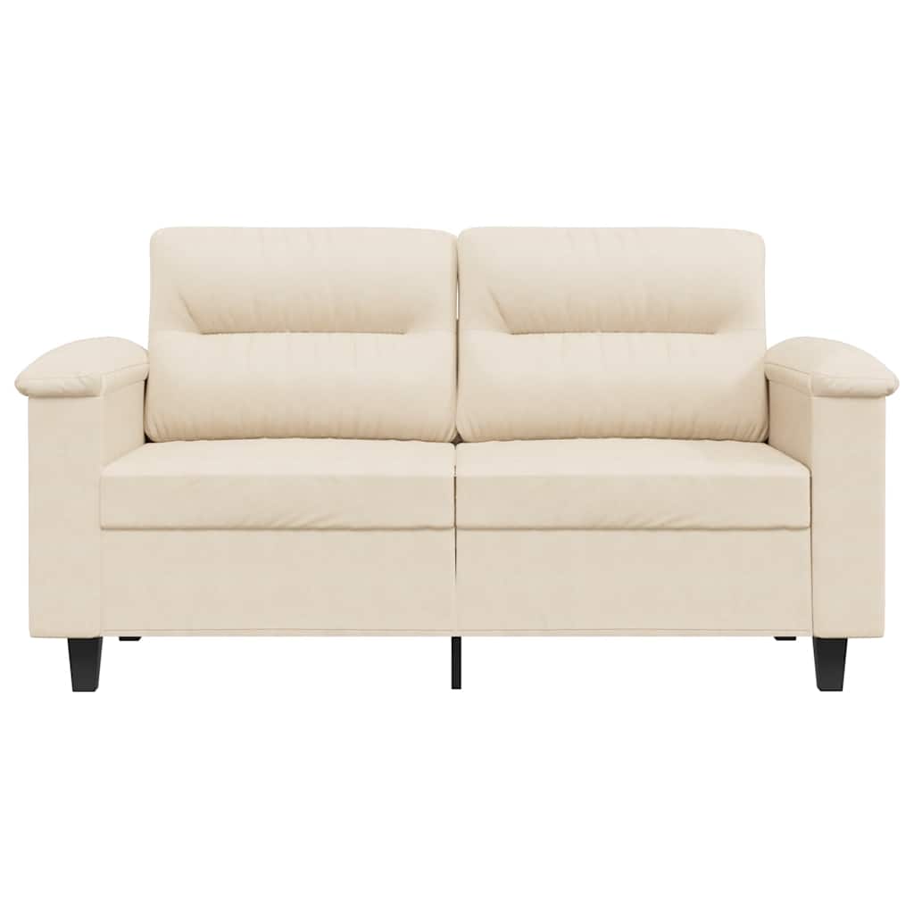 Sofá de 2 lugares 120 cm tecido de microfibra bege