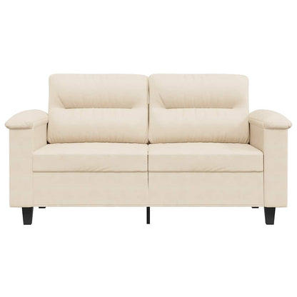 Sofá de 2 lugares 120 cm tecido de microfibra bege