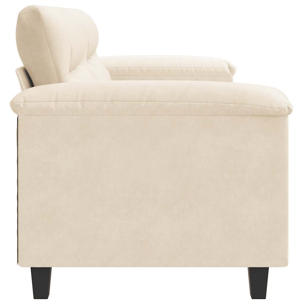 Sofá de 2 lugares 140 cm tecido de microfibra bege