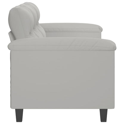 Sofá de 3 lugares 180 cm tecido de microfibra cinzento-claro