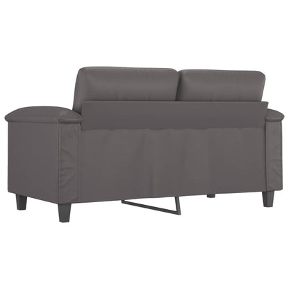 Sofá de 2 lugares 120 cm couro artificial cinza
