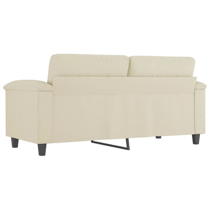 Sofá de 2 lugares 140 cm couro artificial cor creme