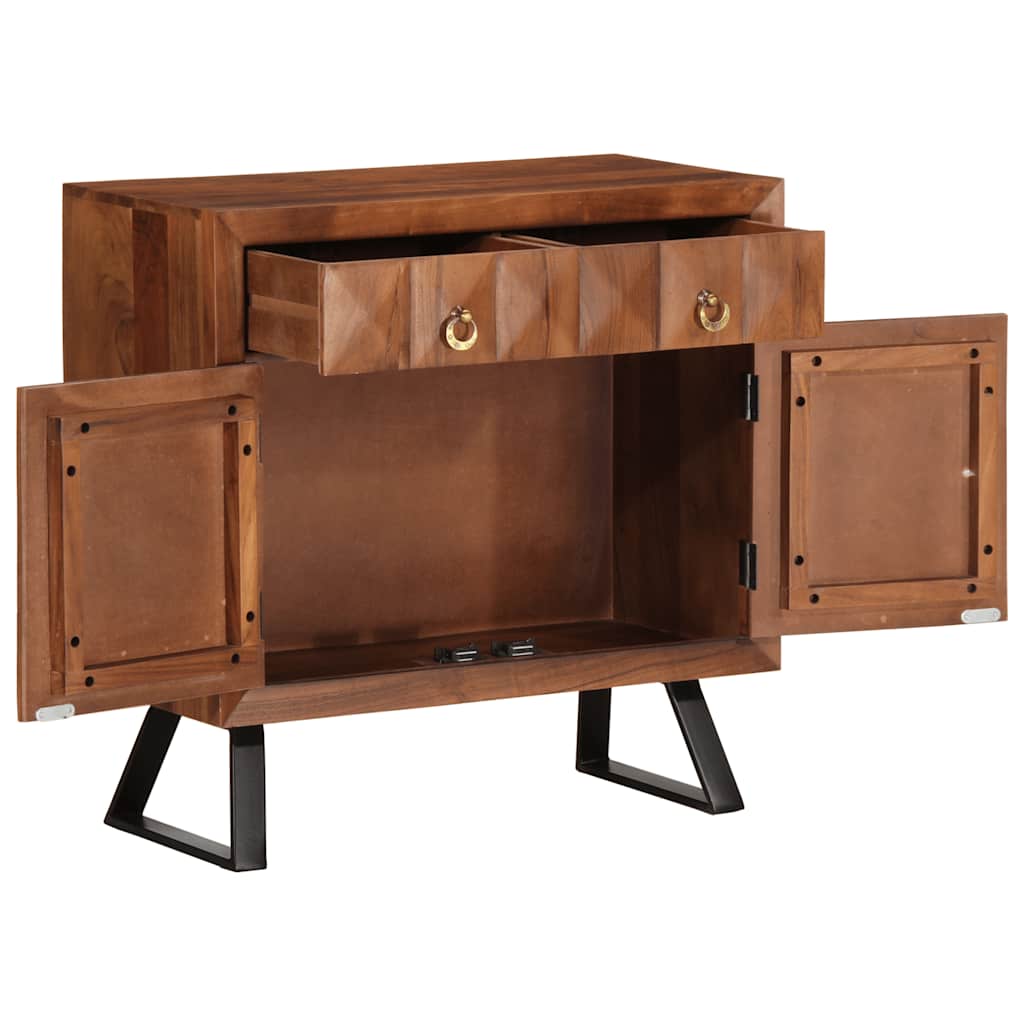 Armário gavetas 70x35x70 cm madeira maciça acácia castanho mel