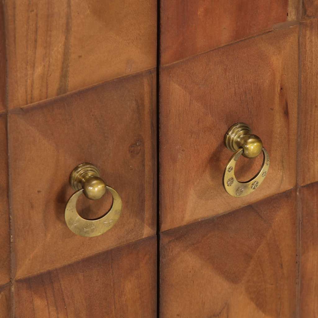 Armário gavetas 70x35x70 cm madeira maciça acácia castanho mel