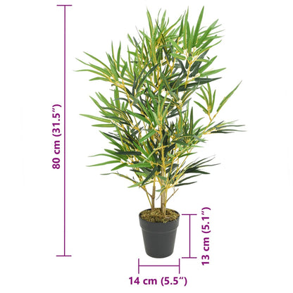 Árvore de bambu artificial 368 folhas 80 cm verde