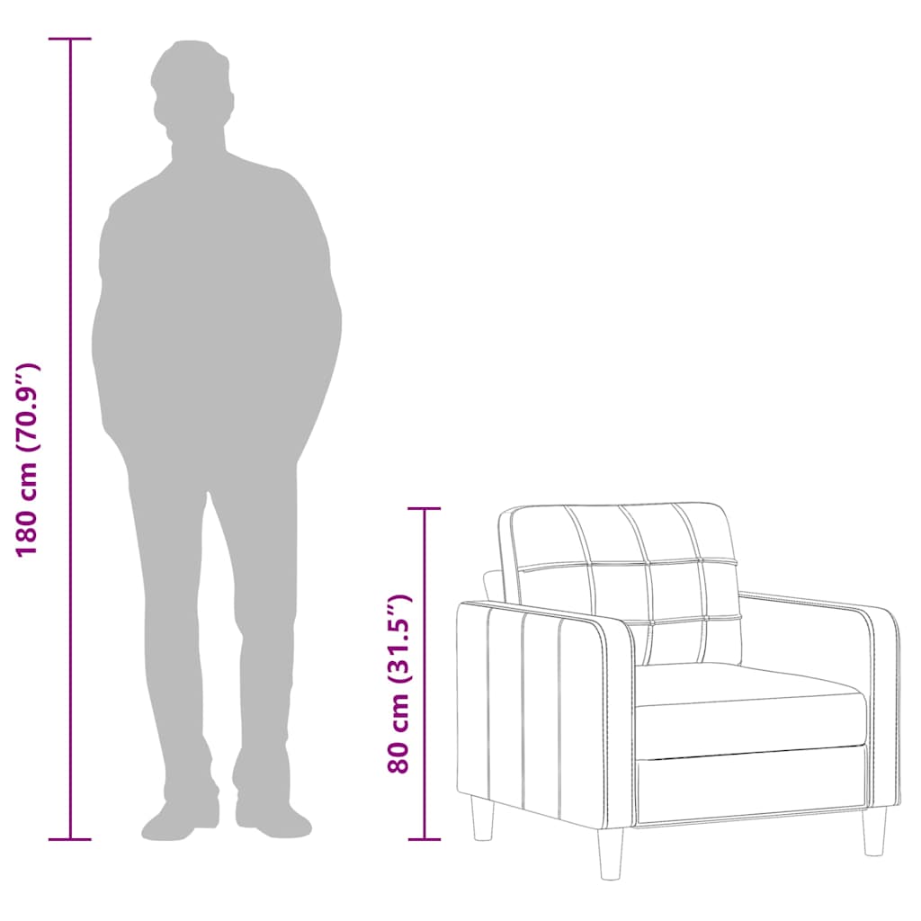 Poltrona 60 cm tecido cinzento-escuro