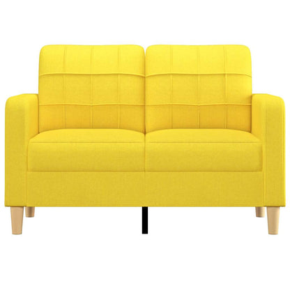 Sofá de 2 lugares 120 cm tecido amarelo-claro