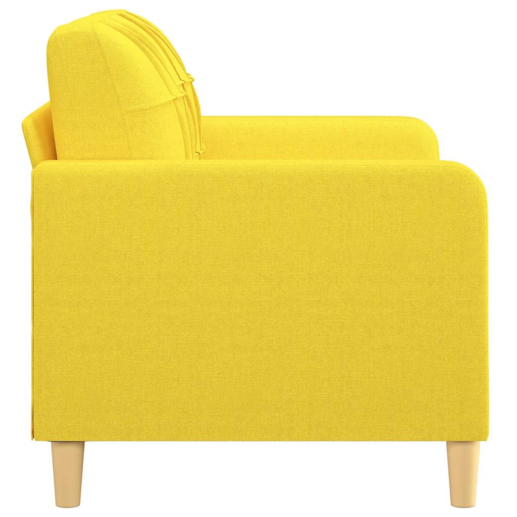 Sofá de 2 lugares 120 cm tecido amarelo-claro