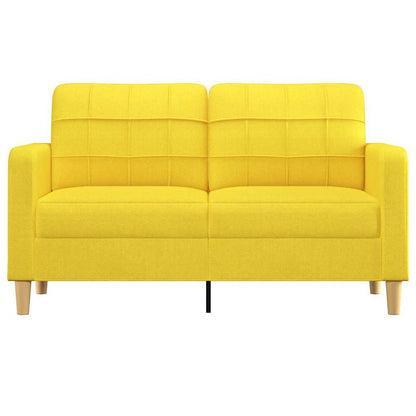 Sofá de 2 lugares 140 cm tecido amarelo-claro