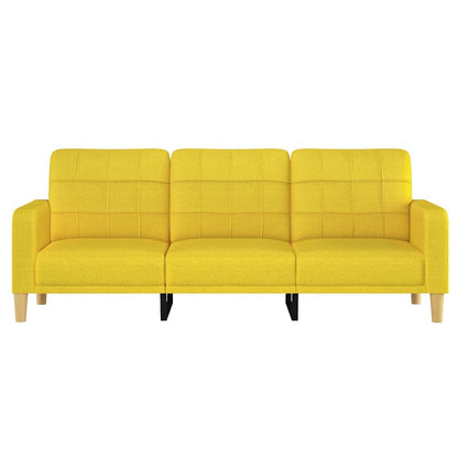 Sofá de 3 lugares 180 cm tecido amarelo-claro