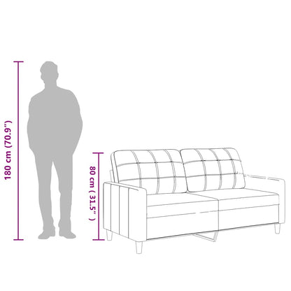 Sofá de 2 lugares 140 cm couro artificial cinza