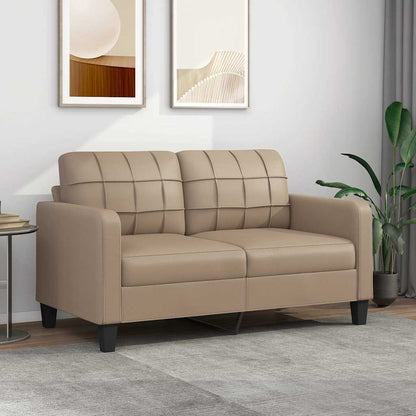 Sofá de 2 lugares 140 cm couro artificial cor cappuccino