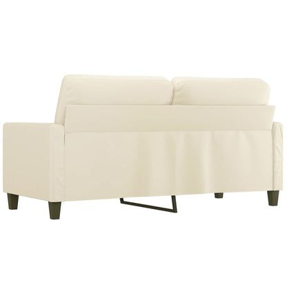 Sofá de 2 lugares 140 cm couro artificial cor creme