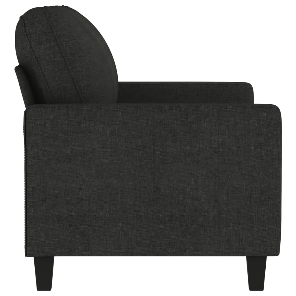 Sofá de 2 lugares tecido 120 cm preto