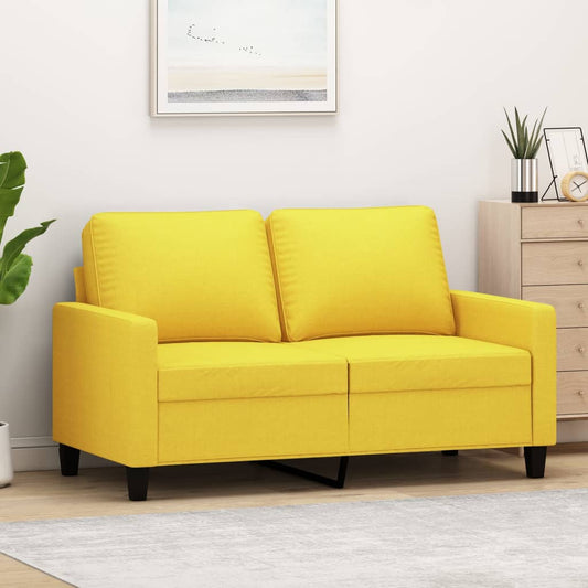 Sofá de 2 lugares 120 cm tecido amarelo-claro