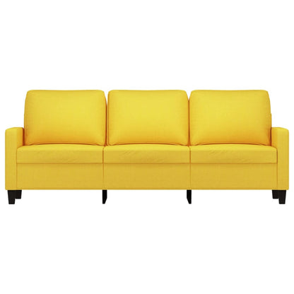 Sofá de 3 lugares 180 cm tecido amarelo-claro