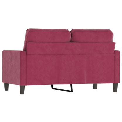 Sofá de 2 lugares veludo 120 cm vermelho tinto