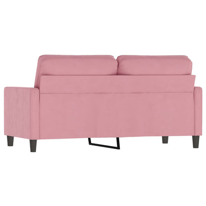 Sofá de 2 lugares veludo 140 cm rosa