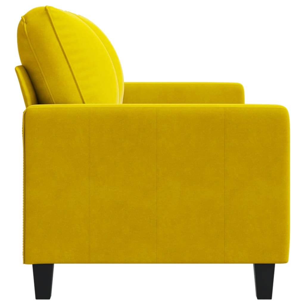 Sofá de 2 lugares veludo 140 cm amarelo