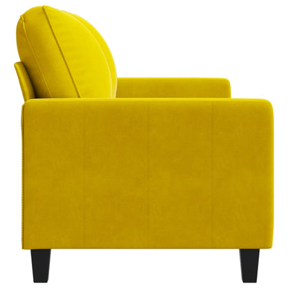 Sofá de 2 lugares veludo 140 cm amarelo