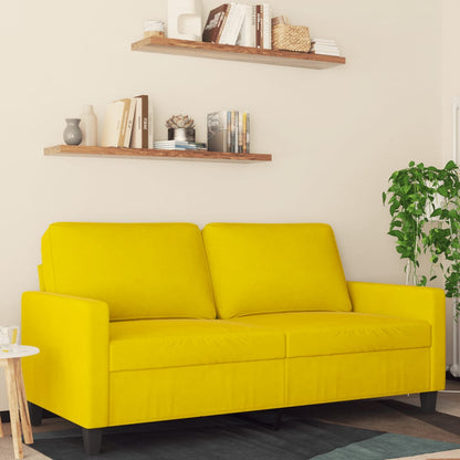 Sofá de 2 lugares veludo 140 cm amarelo