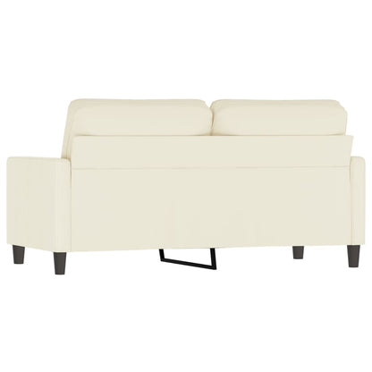 Sofá de 2 lugares veludo 140 cm cor creme