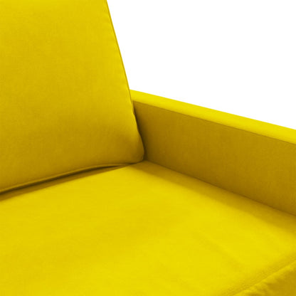 Sofá de 3 lugares 180 cm veludo amarelo