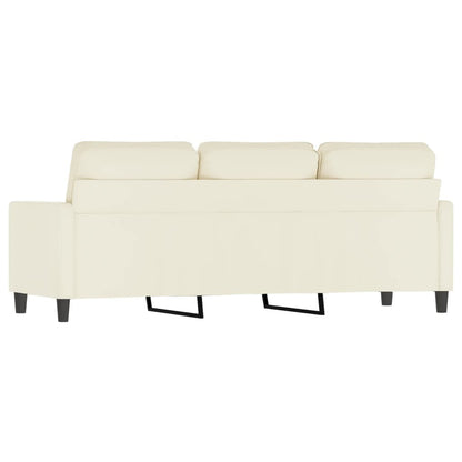 Sofá de 3 lugares 180 cm veludo cor creme