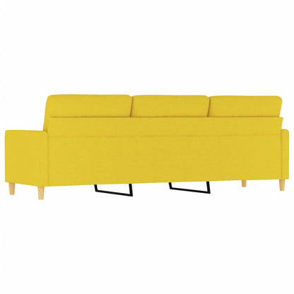 Sofá de 3 lugares 180 cm tecido amarelo-claro