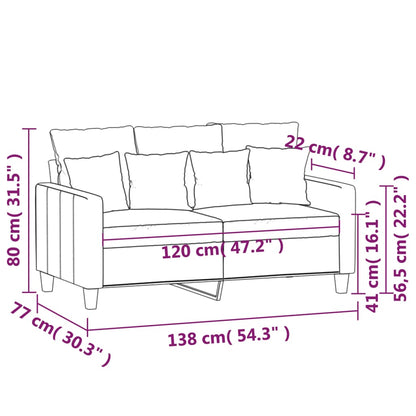Sofá de 2 lugares tecido 120 cm cor creme