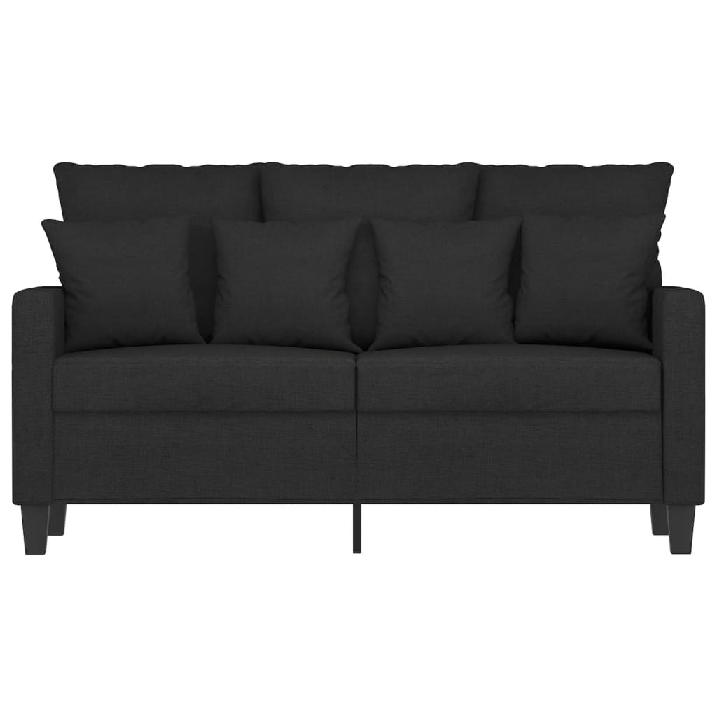 Sofá de 2 lugares tecido 120 cm preto
