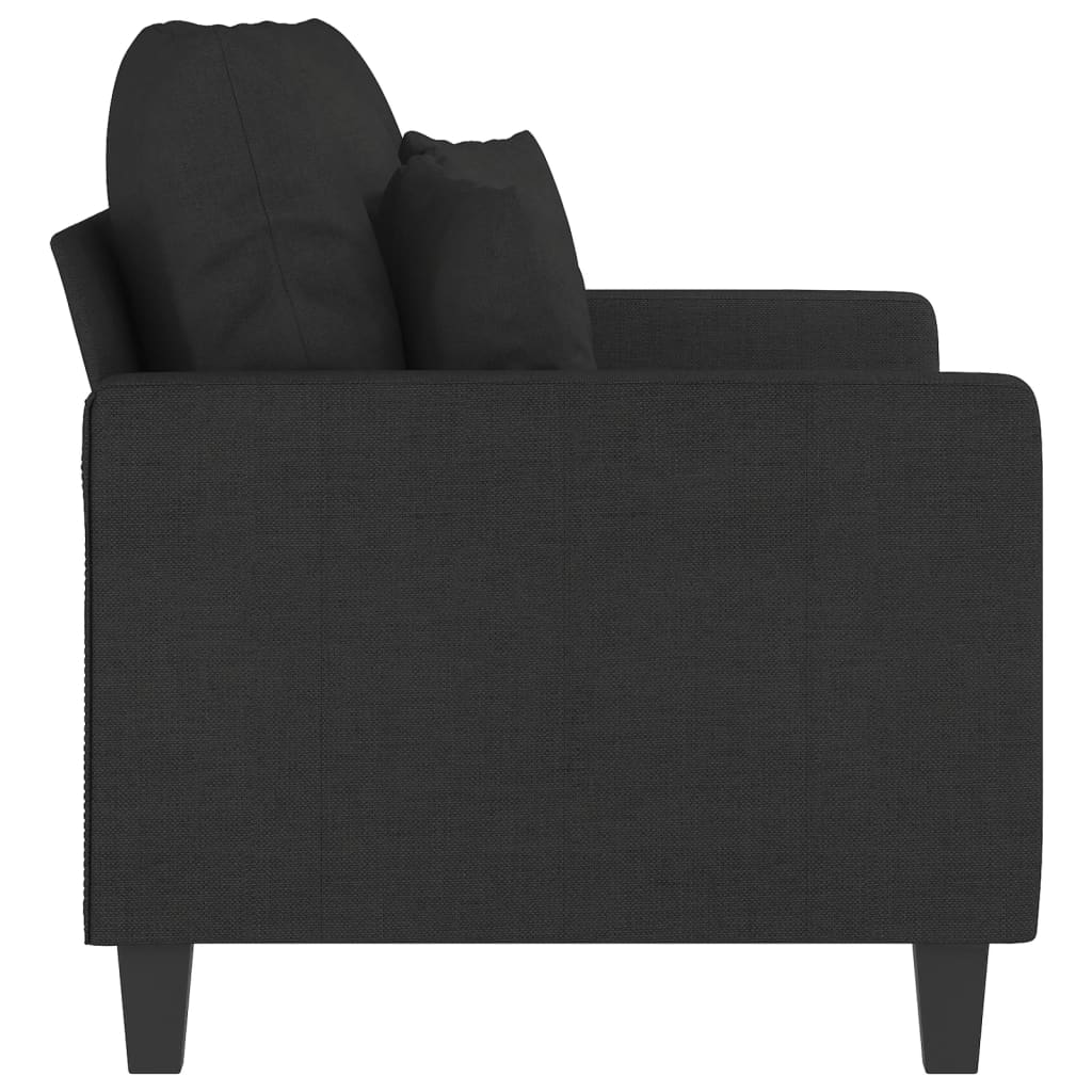 Sofá de 2 lugares tecido 120 cm preto