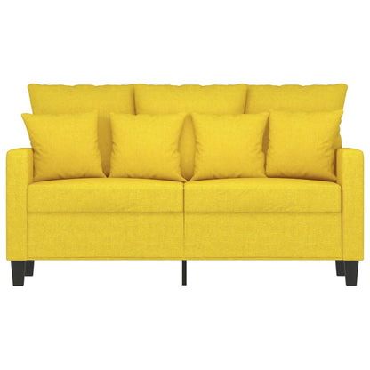 Sofá de 2 lugares 120 cm tecido amarelo-claro