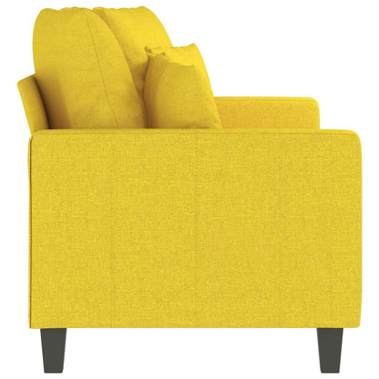 Sofá de 2 lugares 140 cm tecido amarelo-claro