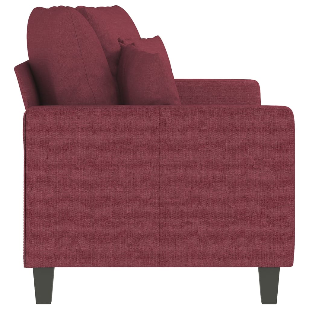 Sofá de 2 lugares tecido 140 cm vermelho tinto