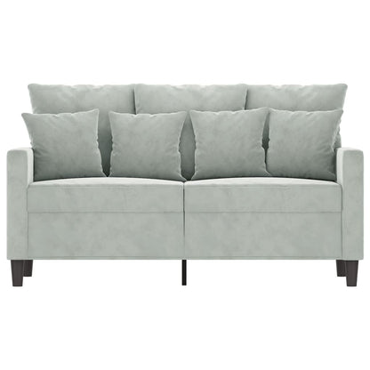 Sofá de 2 lugares 120 cm veludo cinzento-claro